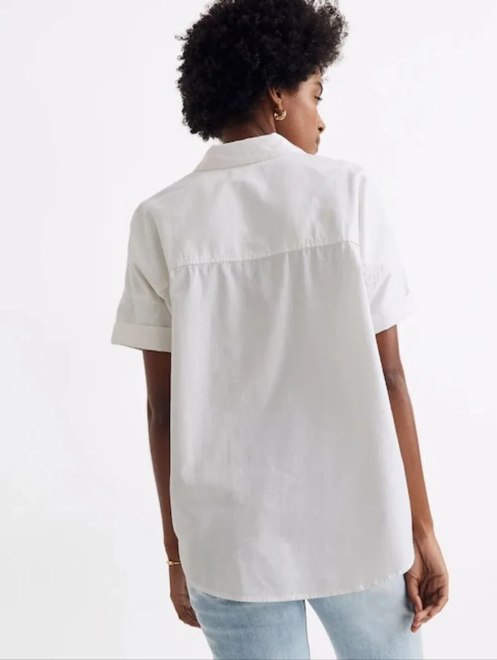 Madewell White Cotton Courier Button Down Shirt Size: XS - Picture 2 of 7